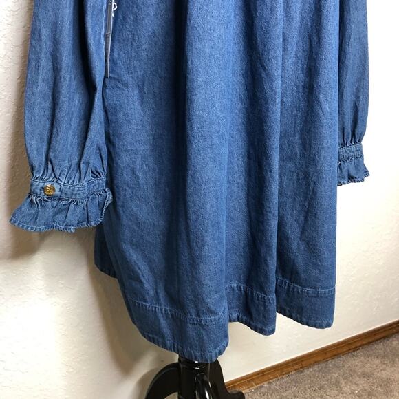 Draper James RSVP blue denim chambray ruff bib trim shift dress size XXL NWT - Picture 14 of 16